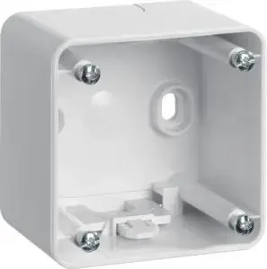 Hager 09115109 Single Surface-Mounted High Box, Glossy Snow White