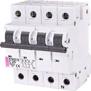 Автоматический выключатель Eti-Polam ETIMAT10 3P+N C 25A 10kA