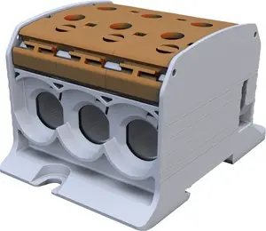 Винтовая клемма на DIN-рейку Simet STB 95-3 SIMBLOCK для алюминиевых и медных проводов, коричневая