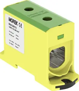 Клемма на DIN-рейку MOREK MAA1240Y10 35-240мм2 желто-зеленая 2-отверстия AL/CU