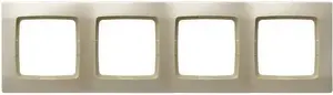 Ospel R-4S/42 KARO Quadruple Frame for Electrical Outlets and Switches, Pearl Ecru