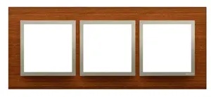 Kontakt-Simon DRN3/86 Triple Frame for Simon 54 Series, Golden Walnut