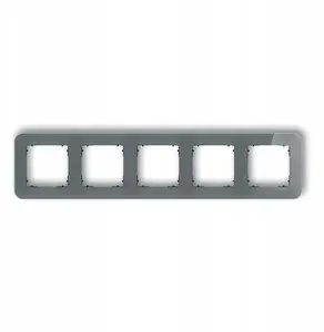 Karlik 28-12-IRSZ-5 Universal Five-Gang Rounded Frame, Glass Effect, Graphite/Black