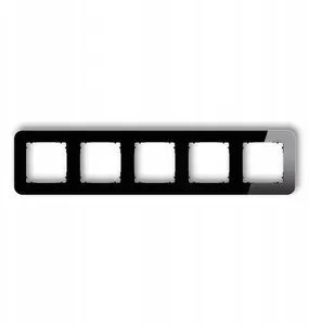 Karlik 5-gang universal rounded frame, glass effect, black frame and black base
