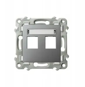 Ospel SZAFIR GPK-2Z/p/70 Keystone Double Socket Housing, Straight, Matte Gray