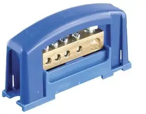 Pawbol E.4124P aizsargspailu bloks 1x25mm² 4x10mm² zils ar vāku TH35 sliedei