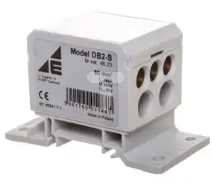 Распределительный блок ELEKTROPLAST DB2-S 2x4-50мм2, 2x4-35мм2, 3x2.5-25мм2 серый