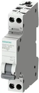 Siemens AFDD-MCB 5SV6016-6KK16 Arc Fault Detection Device with Miniature Circuit Breaker, 16A, B-Curve, 1+N, 230V, 1MW