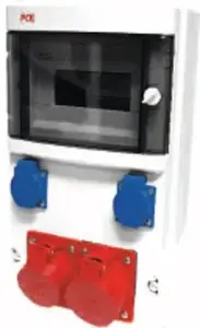 PCE STAR Stationary Distribution Box 2x32A/5P with 2x Schuko Sockets IP44