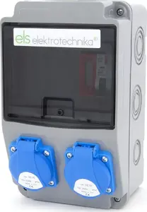 ELS Elektrotechnika Construction Distribution Board 2x230V Sockets with Circuit Protection and MID Certified Meter