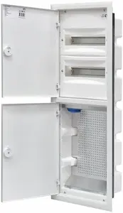 Гибридный встраиваемый распределительный щит Eti-Polam ERP12-5-2V MEDIA 2x12 модулей, металлическая дверца, IP40, 400В AC
