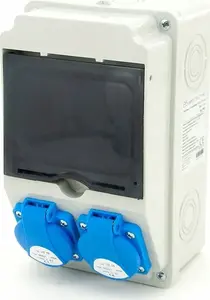 Распределительный щит ELS Elektrotechnika для стройплощадок и садов, 2 розетки 230В, автоматические выключатели, УЗО, счетчик MID