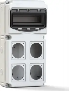 PCE FLEX Construction Distribution Box, 10-Module, 4 Socket Openings, ABS, IP66/67