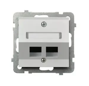 Двойная компьютерная розетка Ospel GPK-2RS/p/00, белая, IP20
