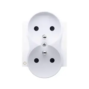 Kontakt-Simon DGZ2MZP/AB11 Double Socket Outlet Cover with Antibacterial Protection, White