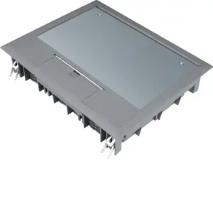 Hager VE09057011 atverams vāks grīdas kārbai, satīna tērauds