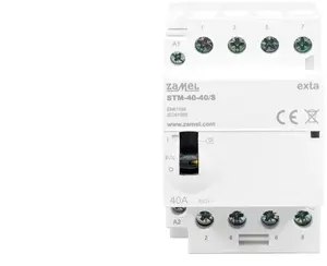 Модульный контактор Zamel STM-40-40/S 40А 4НО 230В AC с ручным управлением