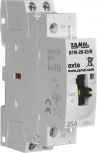 Zamel STM-25-20/S Modular Installation Contactor, 25A, 2xNO, 230V AC, Manual Control
