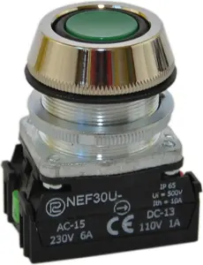 Promet W0-NEF30-UK 2X Z Control Pushbutton 30mm Green Momentary 2NO