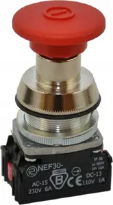 Грибковая кнопка Promet NEF30-DR2Y, красная