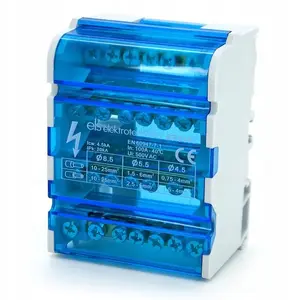 ELS Elektrotechnika BR8407 Distribution Block for TH Rail 4x7
