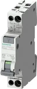 Дифференциальный автомат Siemens 5SV1316-0KK10 2P 10A B 30мА тип AC