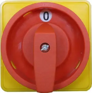 Spamel SK80-2.8210P08 Cam Switch 80A 4-Pole 0-1 Disconnector, Panel Mount with Lockable Yellow-Red Front