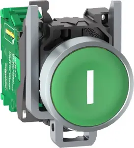 Schneider Electric Harmony XB4R Wireless and Batteryless Pushbutton Head, Green, Metal, ZB4RTA331