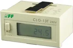 Цифровой счетчик моточасов F&F CLG-13T 24, 4-30В DC, 6 разрядов, панельный монтаж