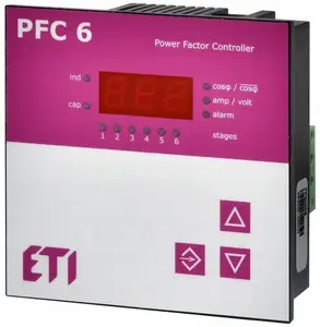 Eti-Polam PFC 6 RS Power Factor Regulator for Symmetrical Systems, Single-Phase Current Measurement