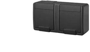 ELEKTROPLAST AQUANT 2K Double Surface-Mounted Socket with Grounding 2x2P+Z IP55 Anthracite