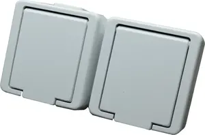Timex JANTAR Double Socket with Earthing IP44 with Flap White