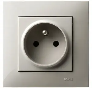 Ospel GP-1ZZ/m/83 Single Socket with Grounding, Cashmere Beige