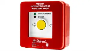 Elektromet PPWP-1s A Fire Emergency Switch, Surface Mounted, 2 Circuits, 12A, NC-NO, Red/Green LED