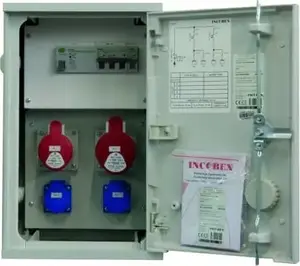 Incobex RB2/2 Construction Power Distribution Board with 2x2P+Z, 1x16A/5P and 1x32A/5P Sockets