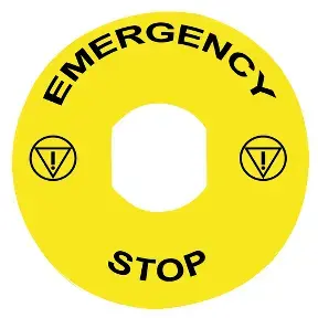 Schneider Electric ZBY8330 Self-Adhesive Circular Warning Label, Yellow
