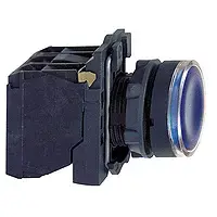 Schneider Electric XB5 Illuminated Push Button, 22mm, Blue, 24V AC/DC, 1NO+1NC