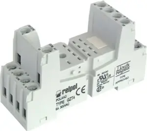 Relpol GZT4 Relay Socket for R4 Relays, Gray