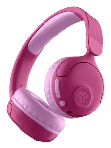 JLab JBuddies Pop austiņas, pilna izmēra, vadu un bezvadu, Bluetooth, rozā