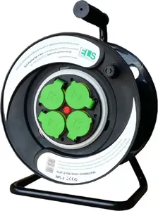 ELS Elektrotechnika Extension Cord 30m, 4x230V, IP44, Plastic Drum, 3x2.5mm² Cable