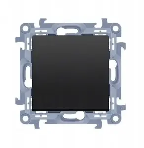 Kontakt-Simon 10 Single Push Button Module, 10AX, 250V, Quick Connect Terminals, Matte Black