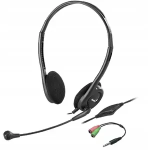 Проводная гарнитура Genius HS-200C с микрофоном и адаптером Jack, черная, USB