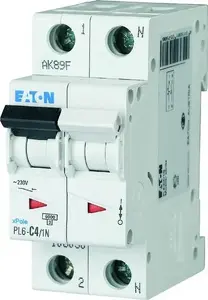 Автоматический выключатель Eaton PL6-C4/1N 1P+N 4A 6кА