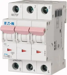 Автоматический выключатель Eaton PL6-C16/3 3-полюсный 16А характеристика C 6кА