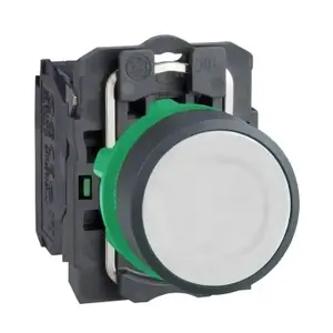 Schneider Electric XB5 Push Button, White, 22mm, Spring Return