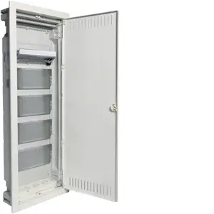 Hager VU60NWP Flush-Mounted Modular Enclosure 5x12 Modules with Mounting Plate and 3x230V Sockets
