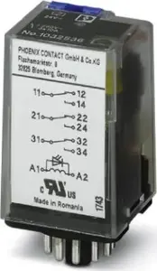 Phoenix Contact REL-OR-BL/L-230AC/3X21 Industrial Relay, 3-Pole, 10A, AgNi Contacts, 230V AC