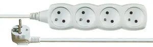 Сетевой фильтр EMOS P0412, 4 розетки, кабель 2 м, белый