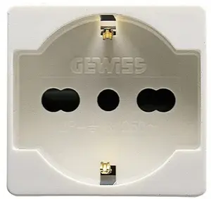 Gewiss GW20246 Type L Italian Standard Socket Outlet 16A 250V White