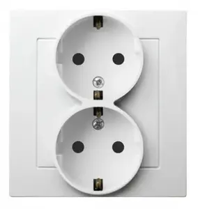 Ospel GP-2GS/00 Double Schuko Socket-Outlet, 16A, White